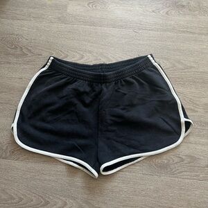 NWT Aerie OFFLINE Throw-Back Fleece Track Short in True Black Women’s Size XL